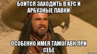 Боится заходить в KFC и арбузные лавки особенно имея тамогавк при себе