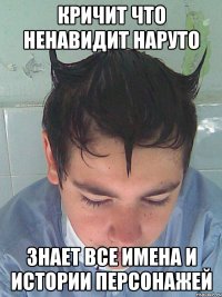Кричит что ненавидит Наруто Знает все имена и истории персонажей
