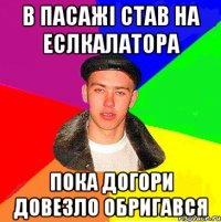 В пасажі став на еслкалатора пока догори довезло обригався