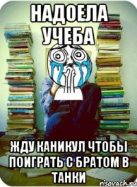 НАДОЕЛА УЧЕБА Жду каникул чтобы поиграть с братом в танки