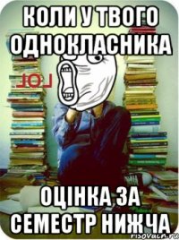 Коли у твого однокласника Оцінка за семестр нижча
