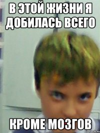 В ЭТОЙ ЖИЗНИ Я ДОБИЛАСЬ ВСегО КРОМЕ МОЗГОВ