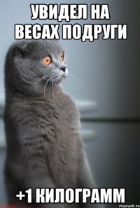 увидел на весах подруги +1 килограмм