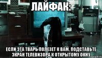 лайфак: если эта тварь полезет к вам, подставьте экран телевизора к открытому окну