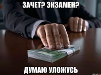 Зачет? Экзамен? Думаю уложусь
