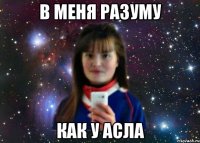 В МЕНЯ РАЗУМУ КАК У АСЛА