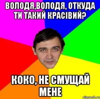 ВОЛОДЯ,ВОЛОДЯ, ОТКУДА ТИ ТАКИЙ КРАСІВИЙ? КОКО, НЕ СМУЩАЙ МЕНЕ