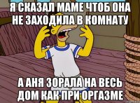 Я сказал маме чтоб она не заходила в комнату А Аня зорала на весь дом как при оргазме