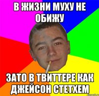 В жизни муху не обижу зато в твиттере как Джейсон стетхем