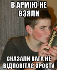 в армію не взяли сказали вага не відповітає зросту