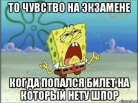 то чувство на экзамене когда попался билет на который нету шпор
