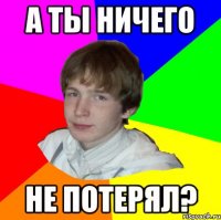 А ТЫ НИЧЕГО НЕ ПОТЕРЯЛ?