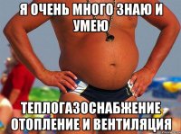 Я очень много знаю и умею теплогазоснабжение отопление и вентиляция