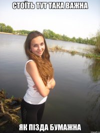 Стоїть тут така важна Як пізда бумажна