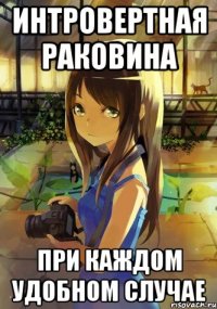 интровертная раковина при каждом удобном случае