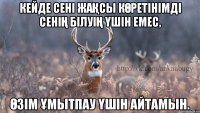 кейде сені жақсы көретінімді сенің білуің үшін емес, өзім ұмытпау үшін айтамын.