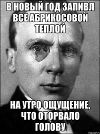 В новый год запивл все абрикосовой теплой на утро ощущение, что оторвало голову