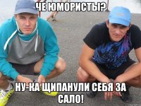 Че юмористы? Ну-ка щипанули себя за сало!