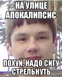 На улице апокалипсис Похуй, надо сигу стрельнуть