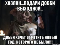 Хозяин...подари добби выходной... Добби хочет отметить новый год, которого не было!!!