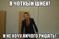 Я чоткый шнек! и не хочу ничого ришать!
