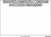 екологічна обстановка в місцевості проживання респондентів 