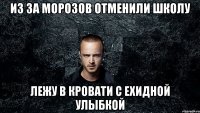Из за морозов отменили школу лежу в кровати с ехидной улыбкой