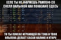 Есле ты не фармешь рампоф со скелл валыной как показано здесь То ты хуисас играющей па Тэка и твоя Ольпена делает сасай калике и ктору