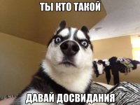 ты кто такой давай досвидания