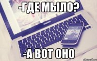-Где мыло? -А вот оно