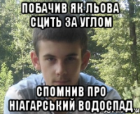 Побачив як льова сцить за углом Спомнив про Ніагарський водоспад