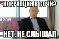 коррупция в Сочи? нет, не слышал
