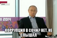  коррупция в Сочи? нет, не слышал
