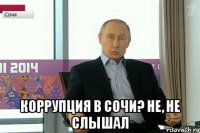  коррупция в Сочи? не, не слышал