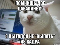Помнишь две царапины? я пытался не "выпать" из кадра
