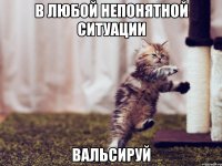 В любой непонятной ситуации вальсируй