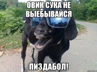 Овик сука не выебывайся пиздабол!