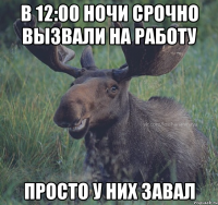 в 12:00 ночи срочно вызвали на работу просто у них завал