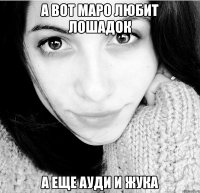 А вот Маро любит лошадок А еще ауди и жука