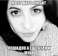 А вот Маро любит Лошадок а еще ауди и жука