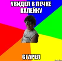 Увидел в печке капейку Сгарел