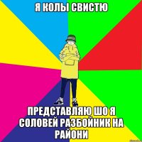 Я колы свистю Представляю шо я соловей разбойник на райони