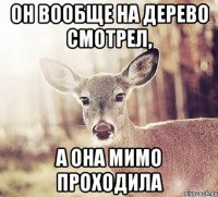 он вообще на дерево смотрел, а она мимо проходила