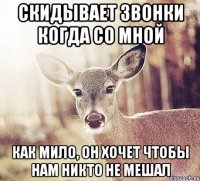 Скидывает звонки когда со мной Как мило, он хочет чтобы нам никто не мешал