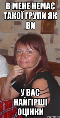 в мене немає такої групи як ви у вас найгірші оцінки