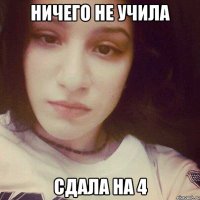 НИЧЕГО НЕ УЧИЛА СДАЛА НА 4