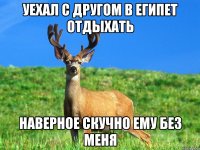 уехал с другом в Египет отдыхать наверное скучно ему без меня