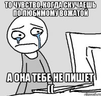 То чувство, когда скучаешь по любимому вожатой а она тебе не пишет ((