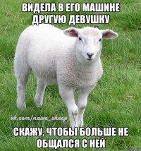 видела в его машине другую девушку скажу, чтобы больше не общался с ней