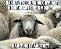 Сказал что сильно скучает но приехать не сможет наверное работает